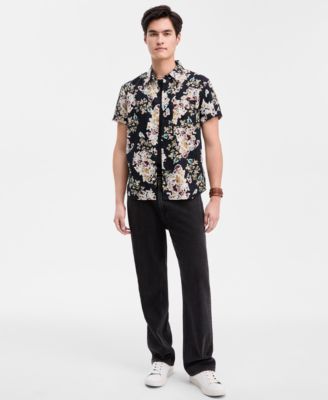 Men's Wildflower Short-Sleeve Button-Up Shirt, Macy's Exclusive