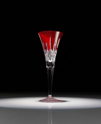 Lismore Red Toasting Flute, Set of 2