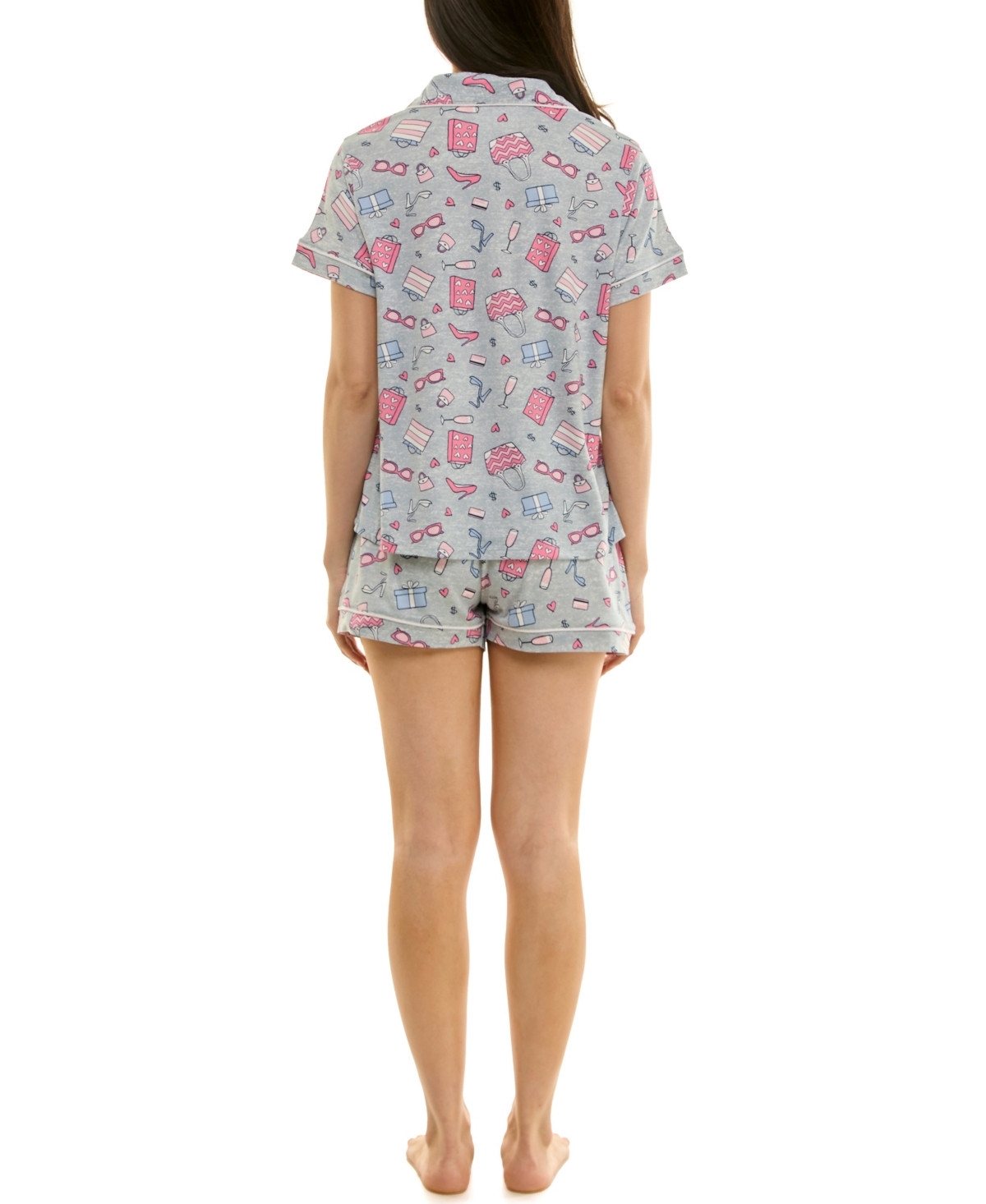 Derek Heart Women's Printed Top And Shorts Set In Multi