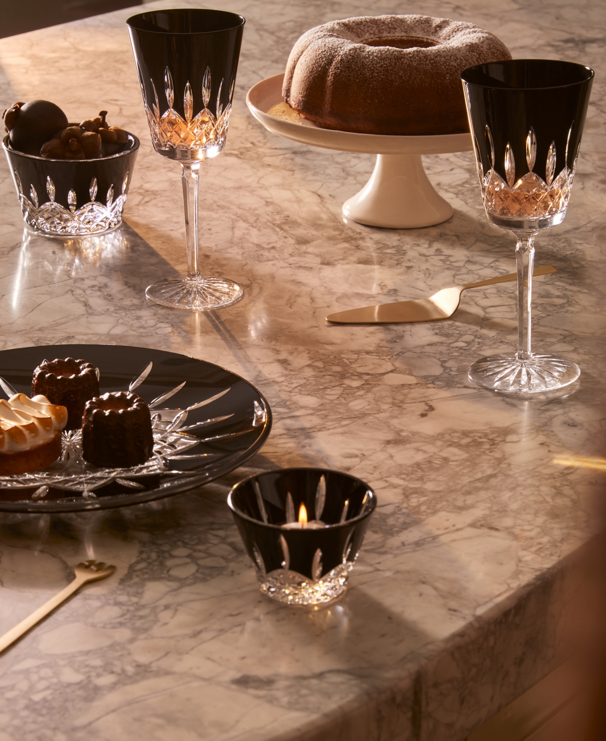 Waterford Lismore Black Votive 3.7"