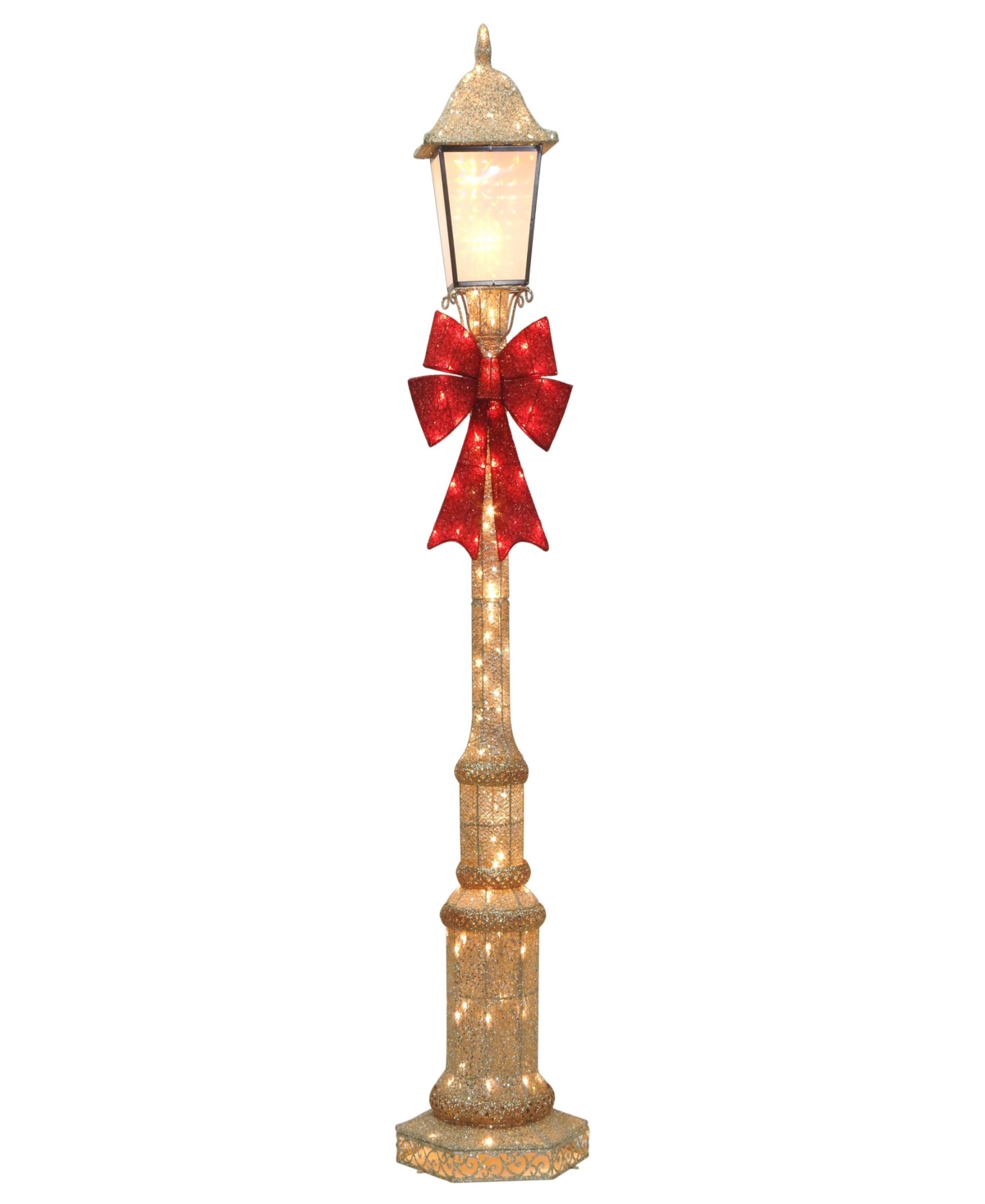 Puleo 84" Pre-lit Outdoor Lamp Post With Warm White Led Lights In Multi