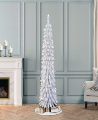 Puleo 6' Pre-Lit Artificial Alpine Pencil Tree