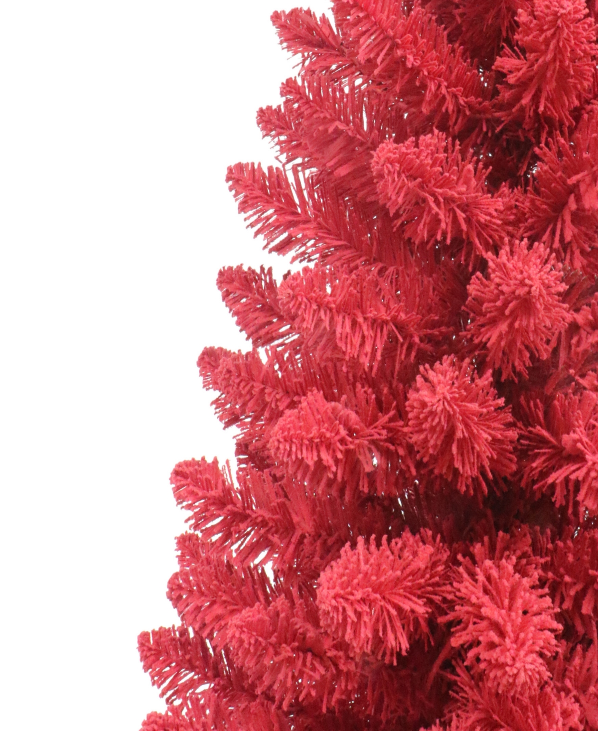 Puleo 4.5' Pre-lit Artificial Flocked Fashion Tree In Red