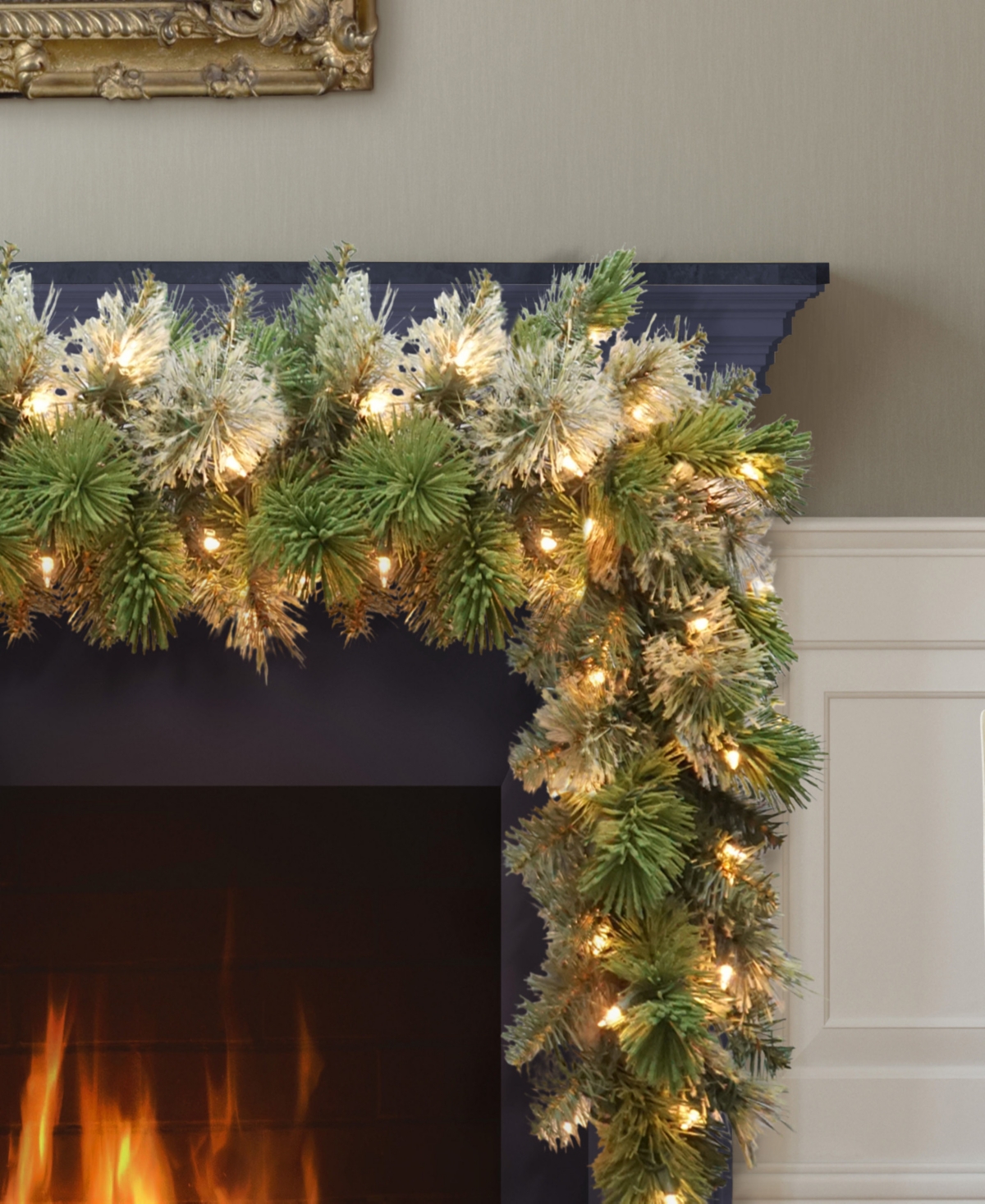 Puleo 9' Pre-lit Oklahoma Pine Artificial Garland In Green