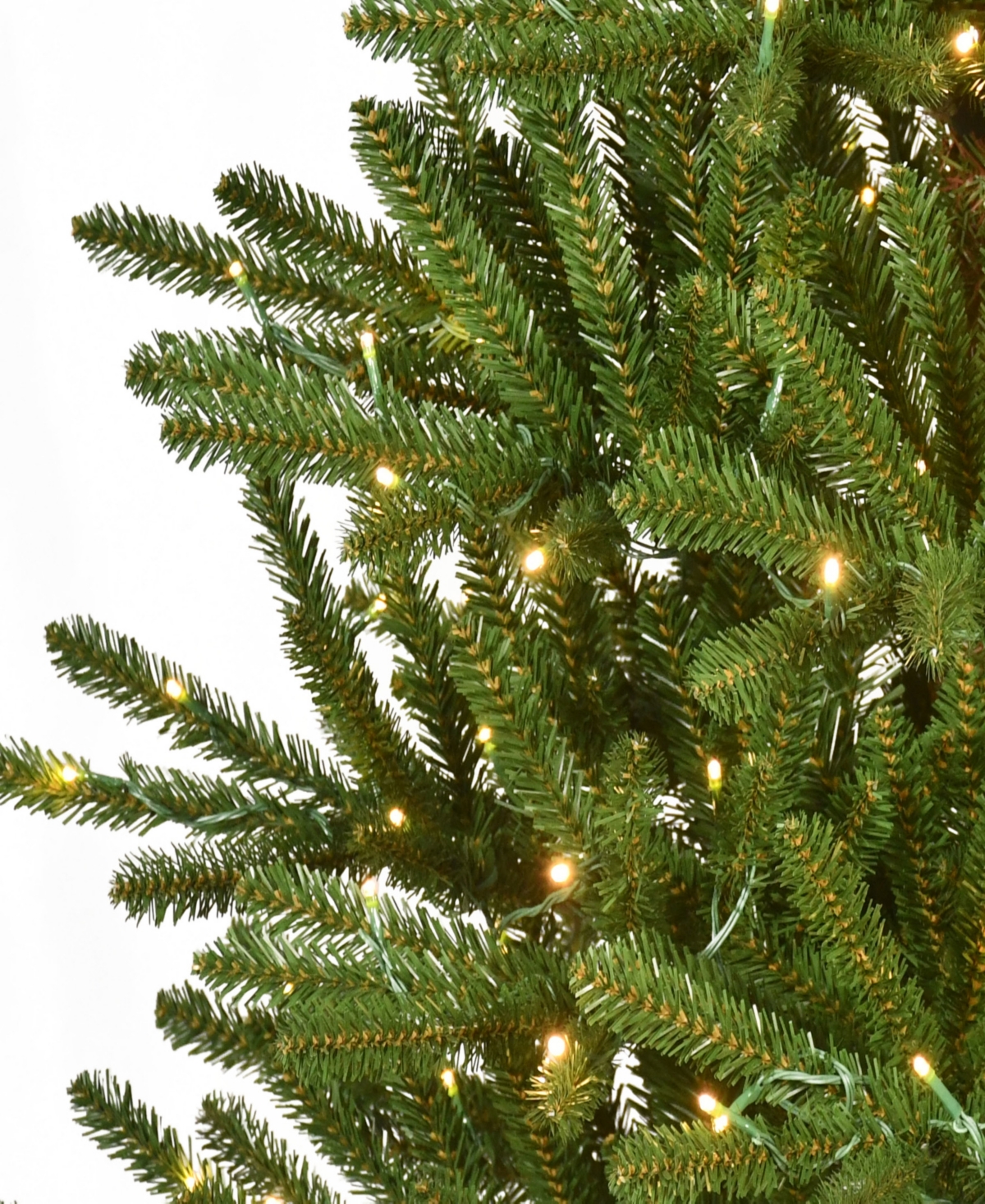 Puleo 7.5' Pre-lit Artificial Slim Mountain View Spruce Tree In Green