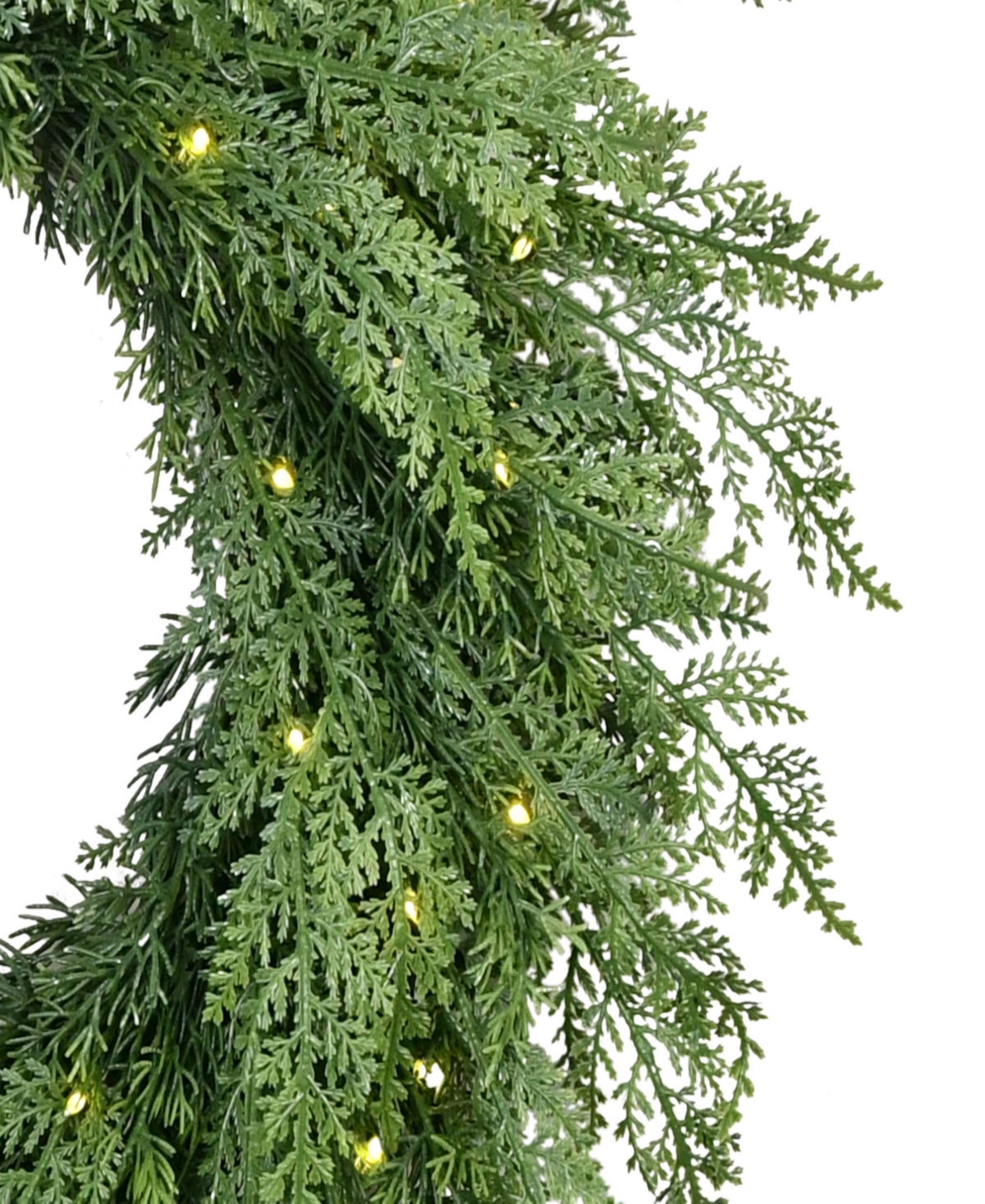 Puleo 24" Pre-lit Artificial Flocked Wreath In Green