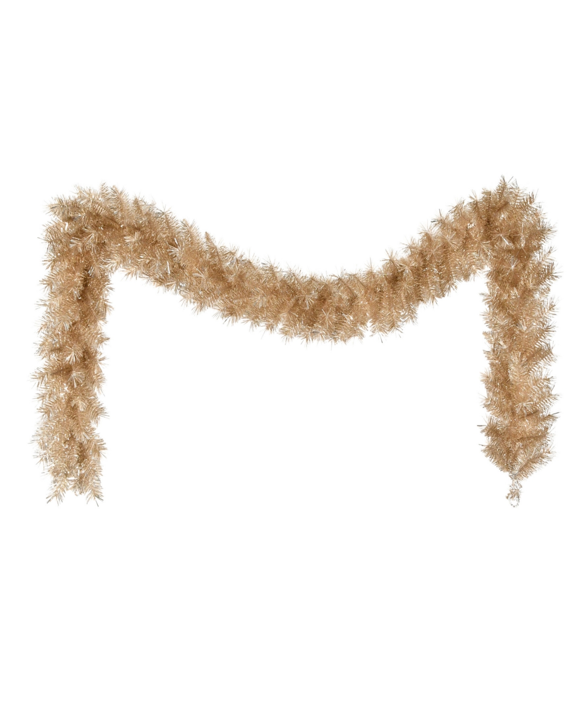 Puleo 9' X 10" Artificial Rose Round Valley Pine Garland In Gold
