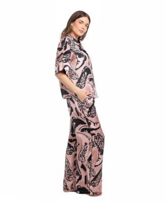 Women's 2-Piece Printed Top and Pants Pajama Set