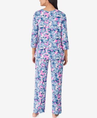 Women's 2-Piece 3/4-Sleeve Top and Pants Pajama Set