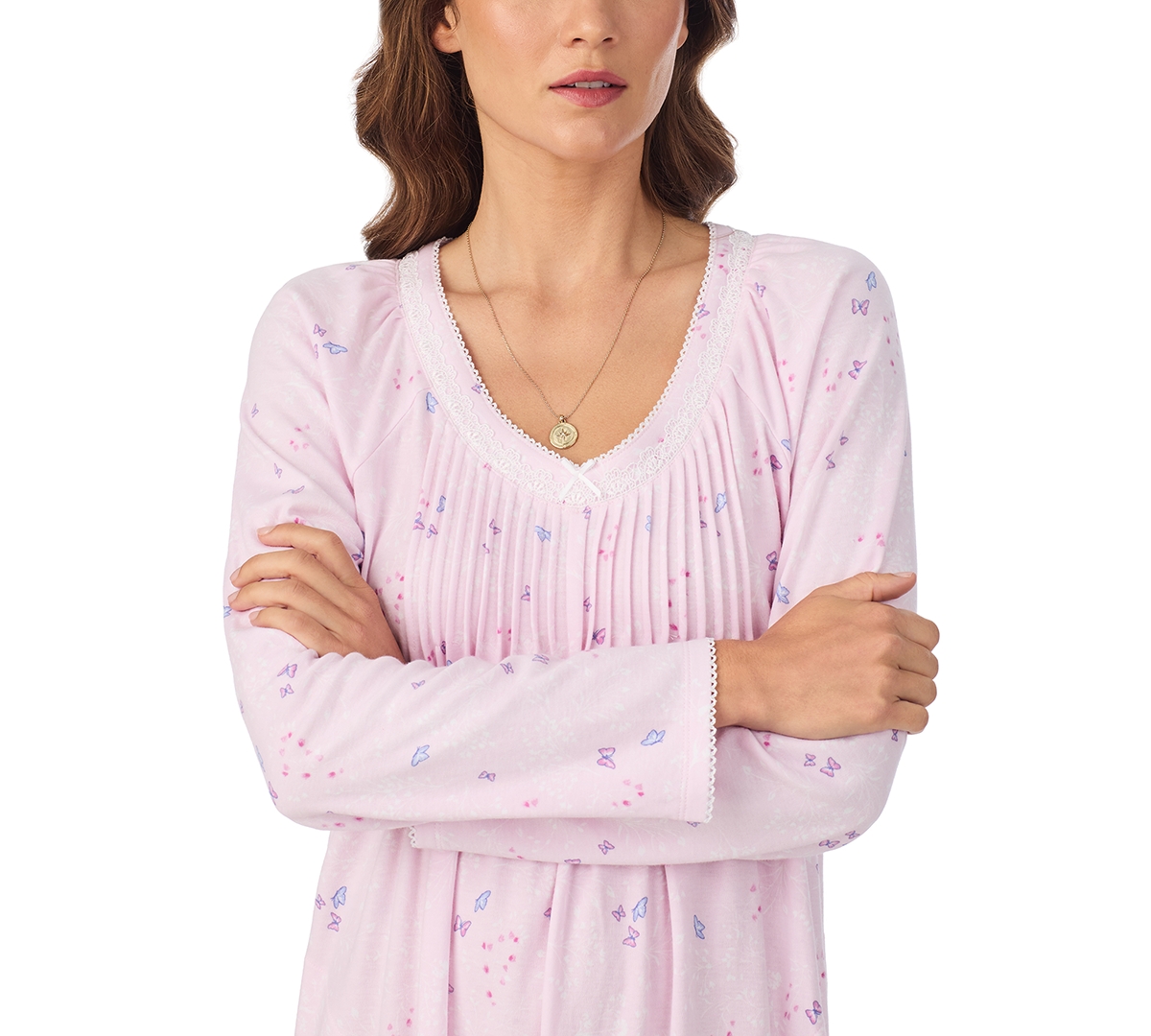 Eileen West Women's Long Sleeve Nightgown In Pink