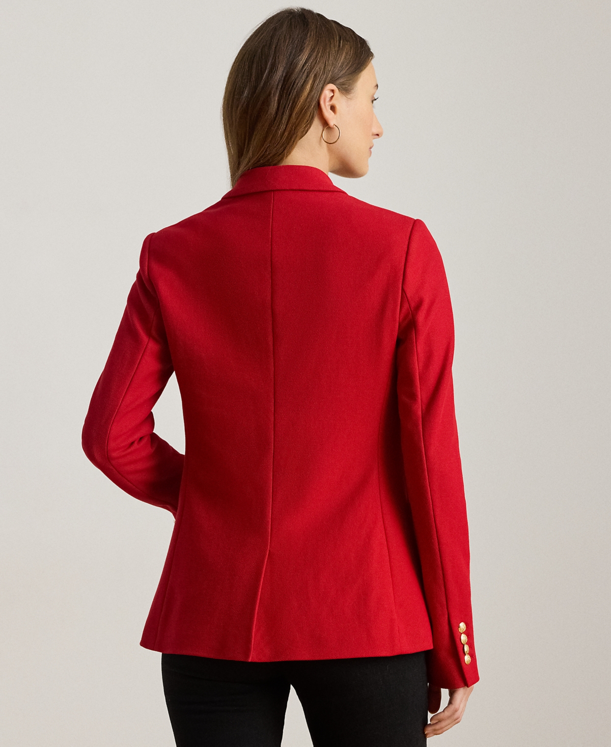 Ralph Lauren Petite Long Sleeve Blazer In Red