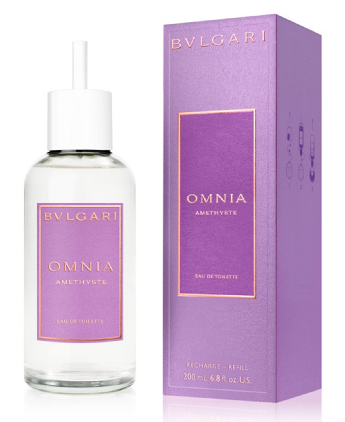 Bvlgari Omnia Amethyste Eau De Toilette Refill, 6.8 Oz. In Transparent