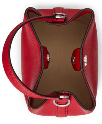 Crosshatch Leather Small Reese Bucket Bag