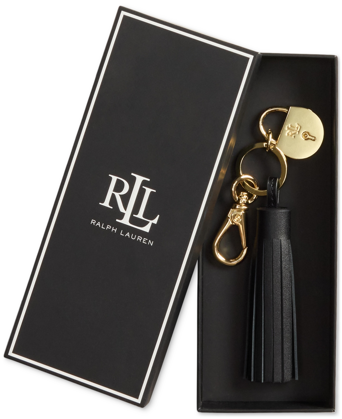 Ralph Lauren Women's Boxed Padlock And Tassel Key Fob In Black
