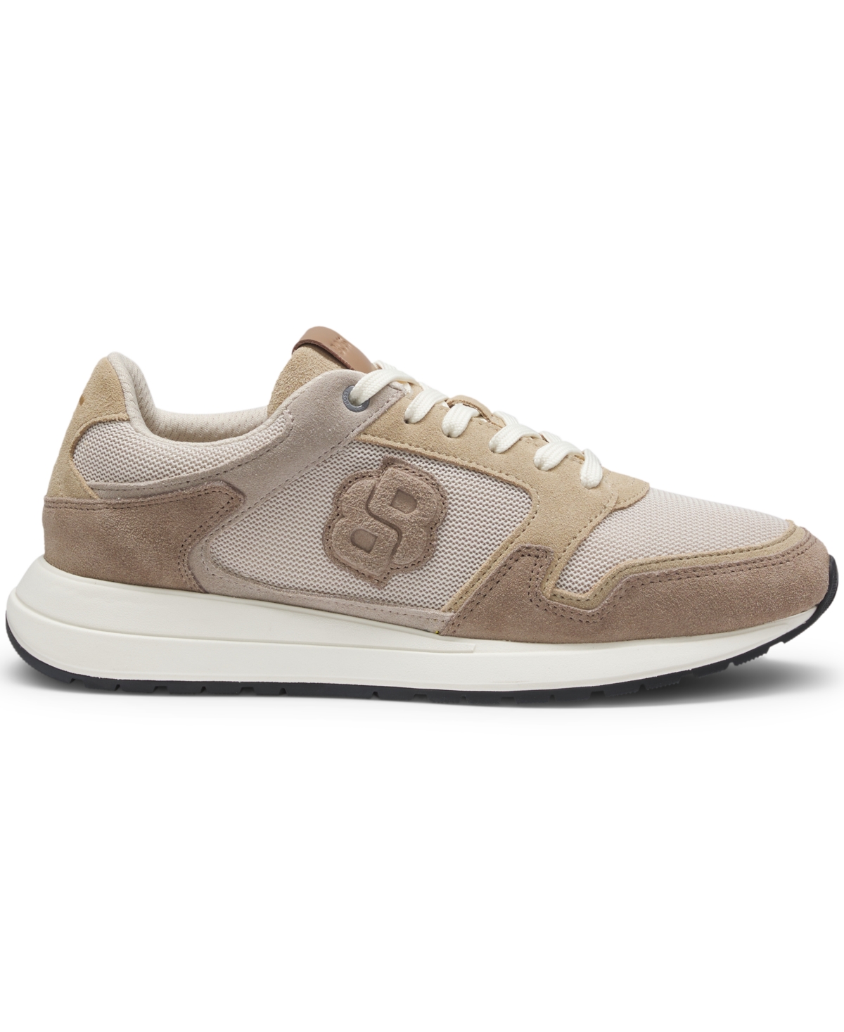 Hugo Boss Suede Trainers With Double B Monogram In Brown
