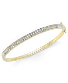 Diamond Pavé Bangle Bracelet (1/4 ct. tw.) in 14k Gold Over Sterling Silver, 14K Rose Gold Over Sterling Silver or Sterling Silver