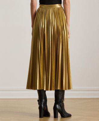 Women's Metallic Pleated Skirt