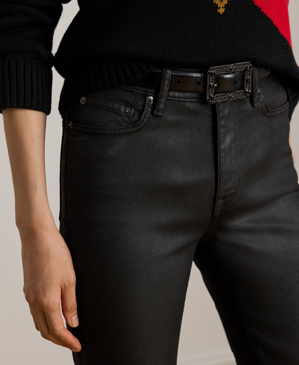 Ralph Lauren Women's Straight Ankle Jeans In Black