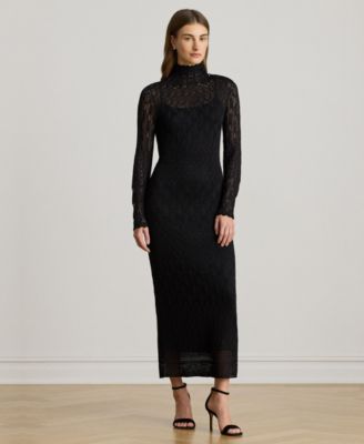 Lauren Ralph Lauren - Women's Pointelle-Knit Turtleneck Sweater Dress