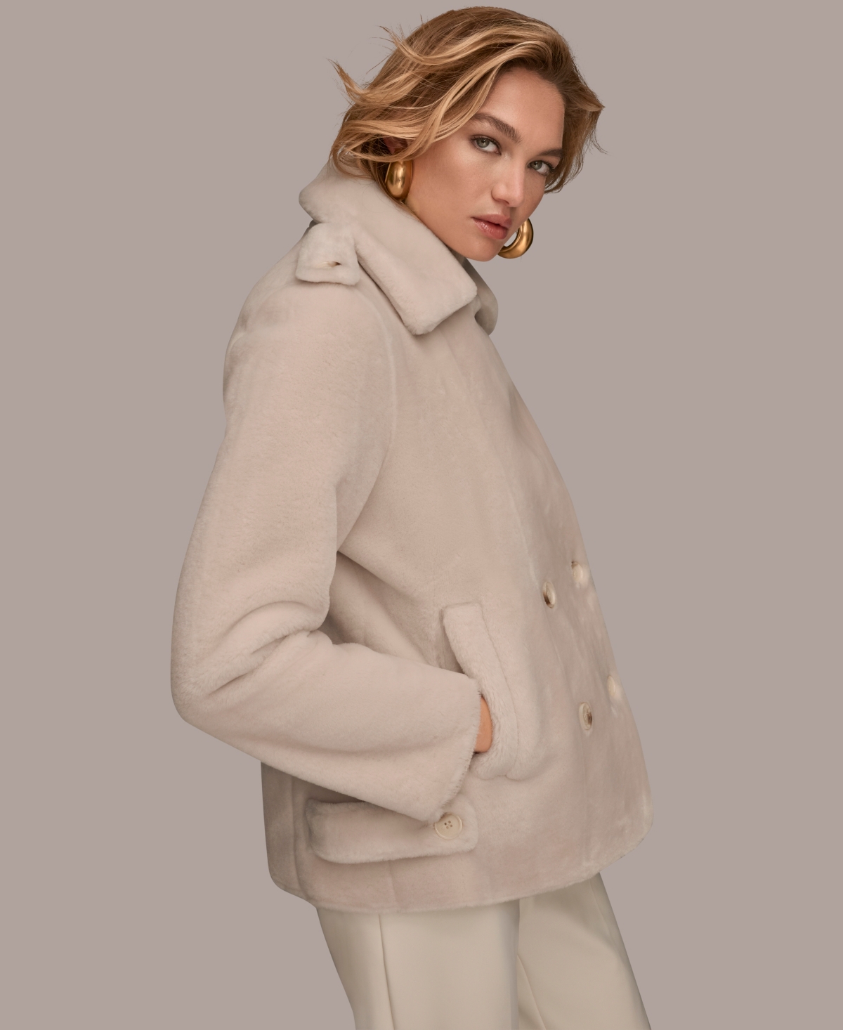 Donna Karan Women's Double-breasted Coat In Neutral