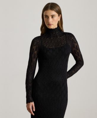 Women's Pointelle-Knit Turtleneck Sweater Dress