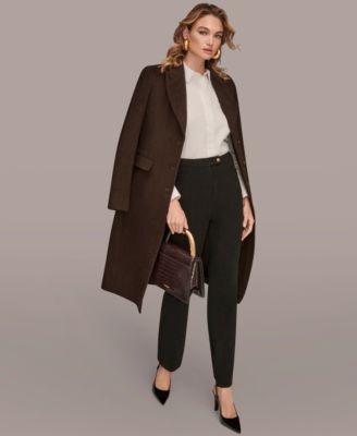 Women's Single-Breasted Stitch Trimmed Coat