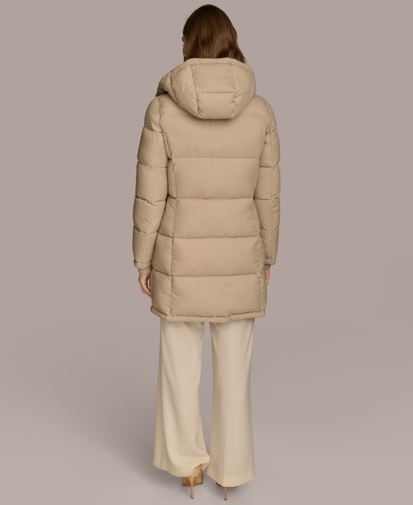 Женская куртка Donna Karan New York Hooded Puffer, цвет: Тёмный серо-коричневый — фото 5