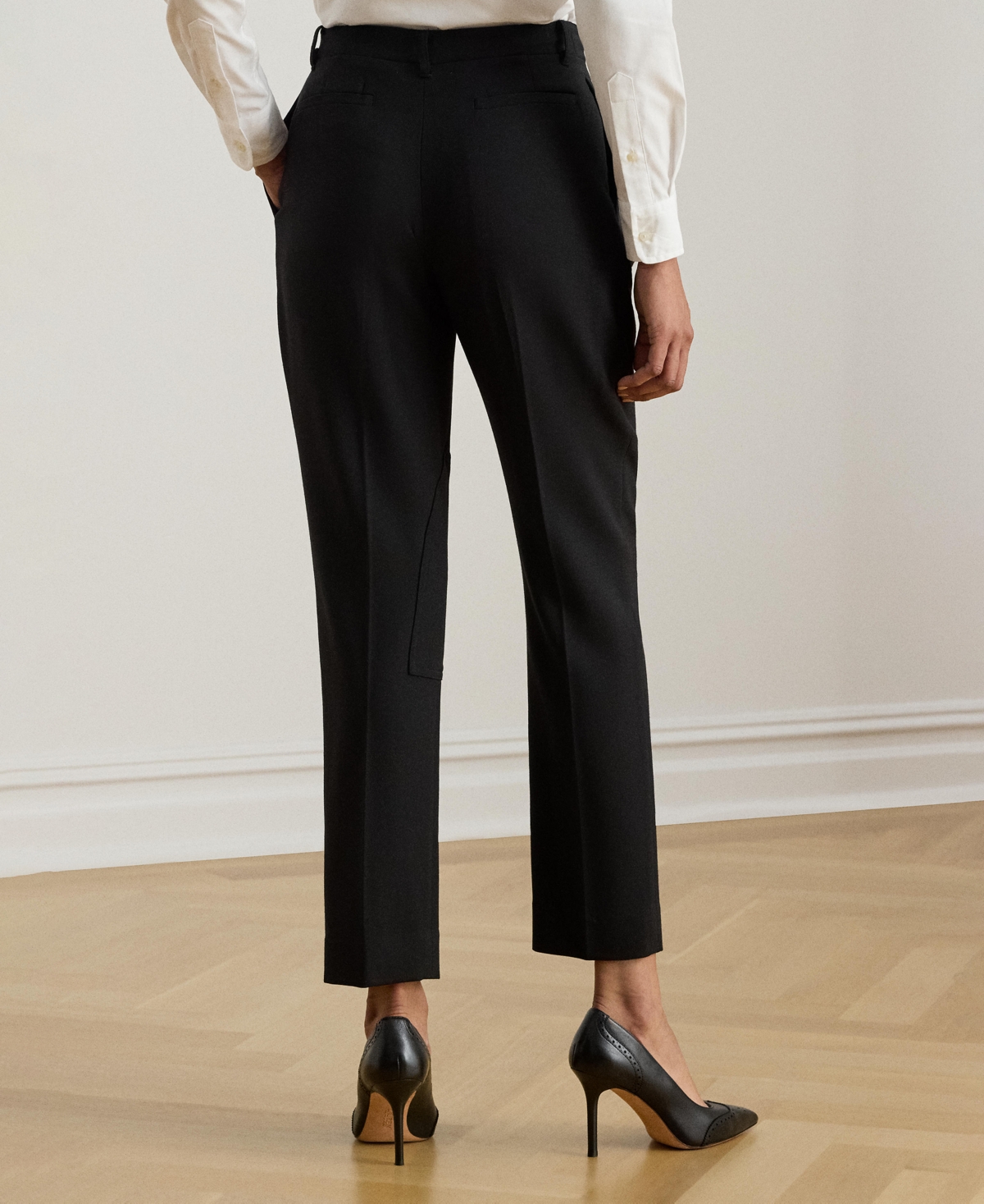 Ralph Lauren Women's Knee Patch Detail High Rise Pants In Black