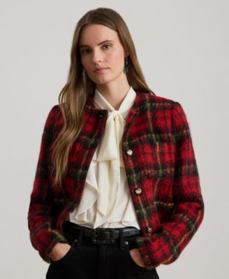 Lauren Ralph Lauren Womens Plaid Long Sleeve Jacket 0p 18