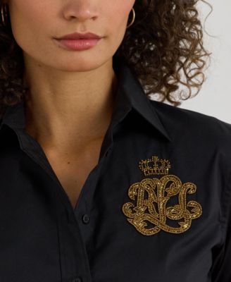 Women's Logo Detail Point Collar Shirt