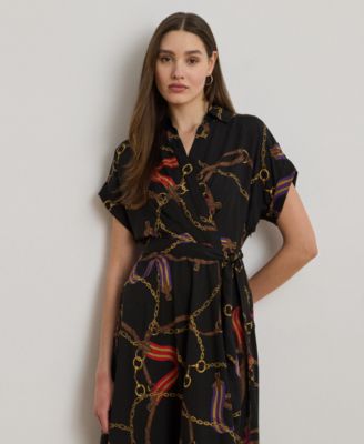 Women's Belted Crepe Dress