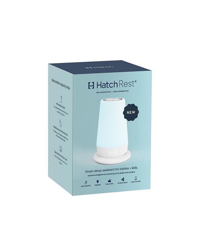 Hatch Rest  Baby & Kids Sound Machine 2nd Gen Child’s Night Light, Alarm Clock, Toddler Sleep Trainer, Time-to-Rise, White Noise, Bedtime Stories, Portable, Backup Battery (with Charging Base) - White