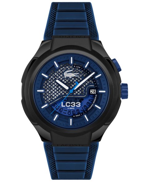 Мужские часы Lacoste LC33 Mech Hybrid Automatic Blue Silicone Strap Watch, 44mm