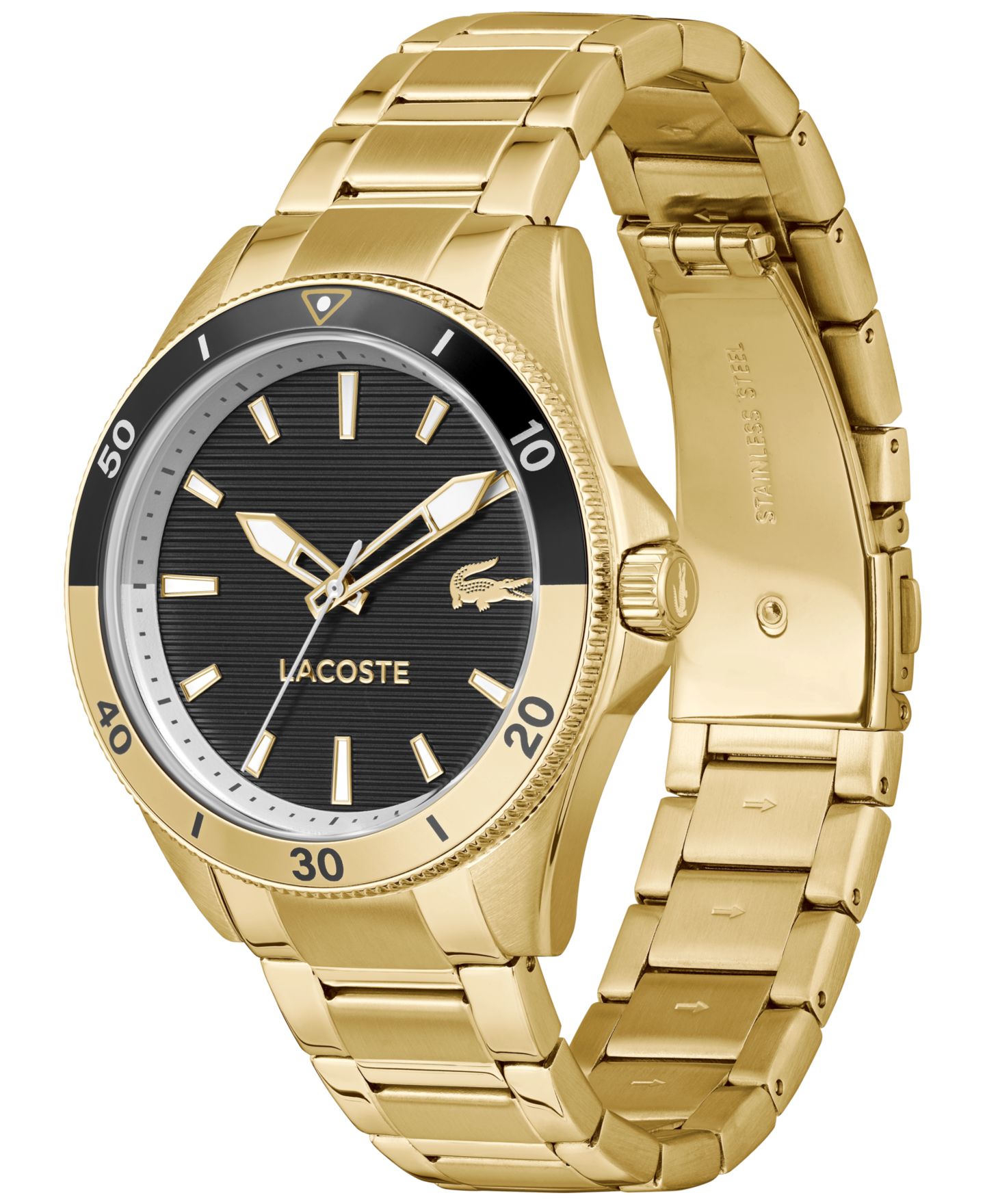 Мужские часы Lacoste Mainsail Gold Tone Stainless Steel Bracelet Watch, 43mm — фото 2