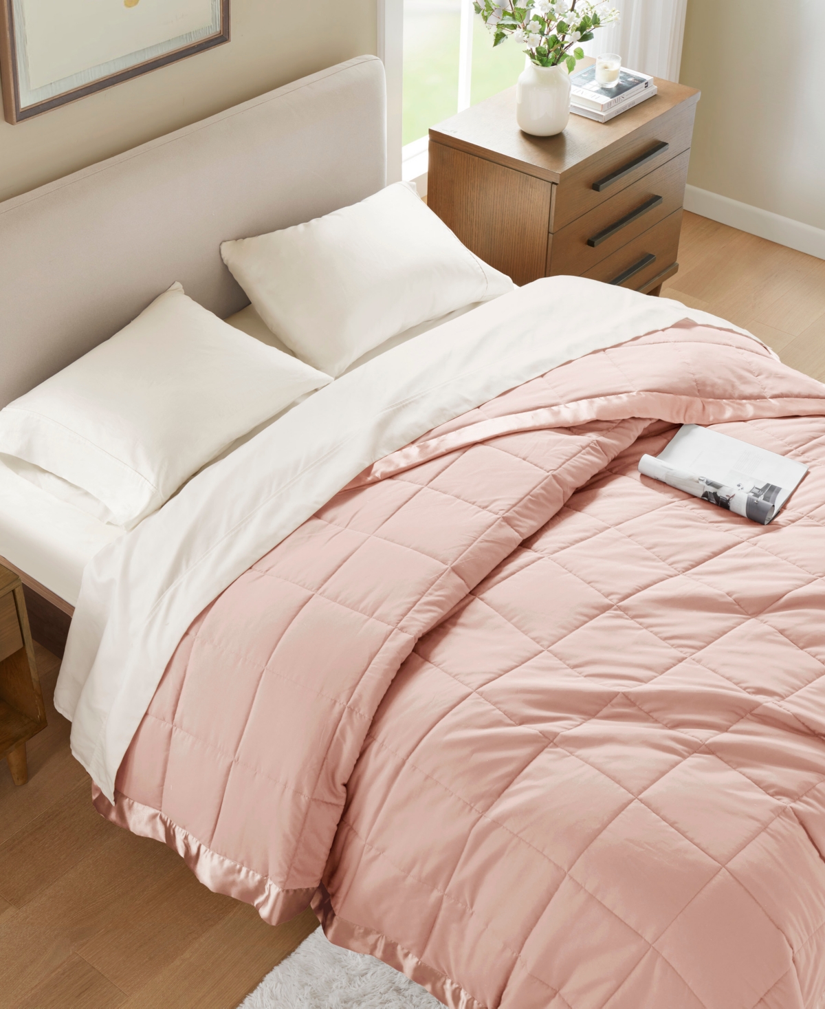 Madison Park Windom Lightweight Down Alternative Satin Trim Blanket