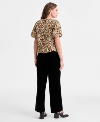 Women's Velveteen Wide-Leg Pants, Macy's Exclusive