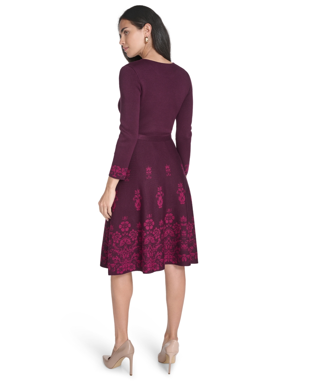 Jessica Howard Women's Placement Print Fit And Flare Dress In Purple