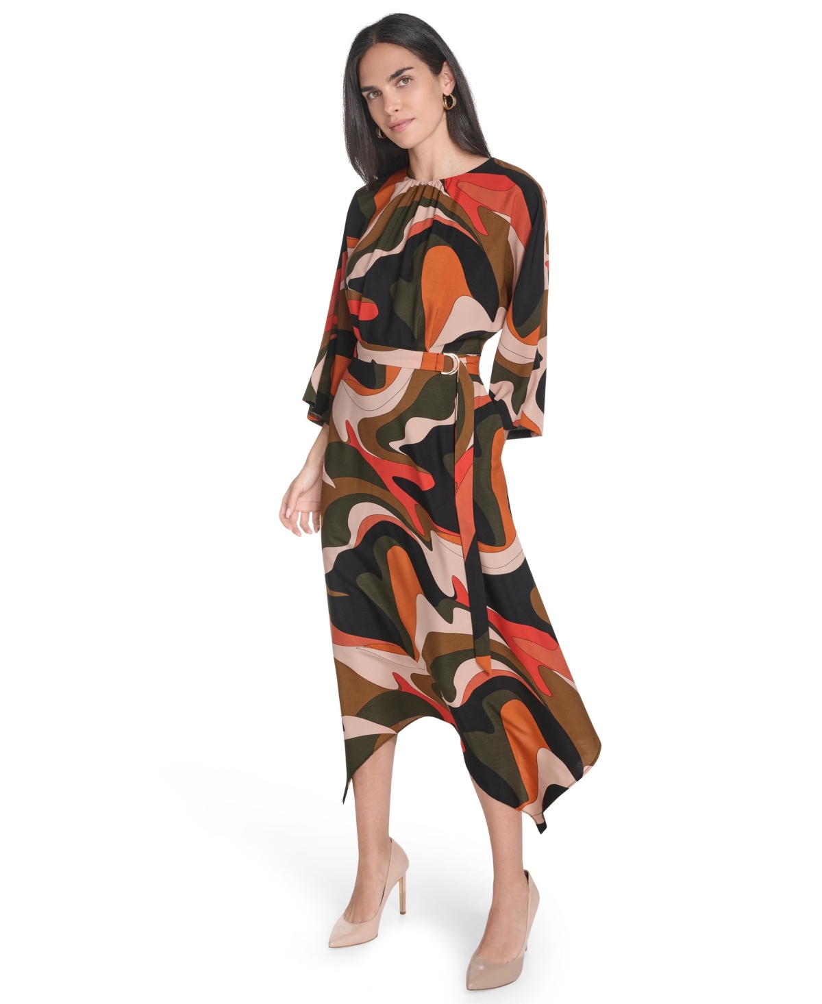Jessica Howard Women's Dolman Sleeve Crewneck Dress In Multi