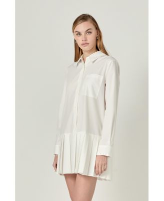 Women's Colorblocked Shirt Dress