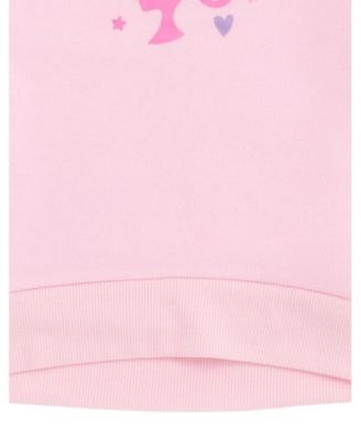 Girls Fleece Pullover Sweatshirt with Faux Fur Sleeves