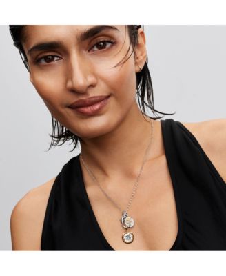 Cubic Zirconia Openable Link Pendant Necklace