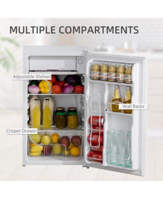 3.2 Cu.Ft Compact Refrigerator with Adjustable Thermostat,