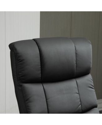 Electric Faux Leather Recliner with Ottoman,10 Vibration Points,