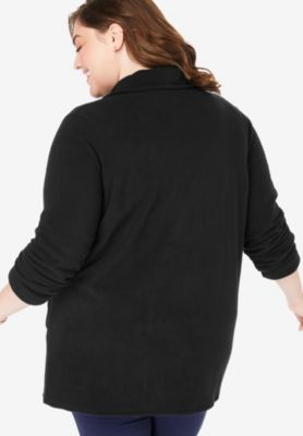 Plus Size Microfleece Cardigan
