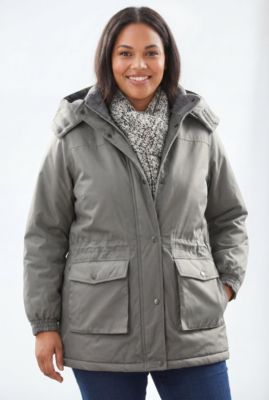 Plus Size Microfiber Parka