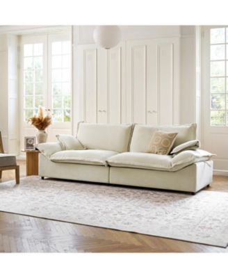 Shelbi 102"Wide Sofa-LIGHT GREY 102" Oversized Cloud Modern Storage Sofa With Lotus-Leaf Edge