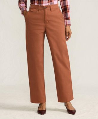 Petite Chino High Rise Rail Straight Leg Pants