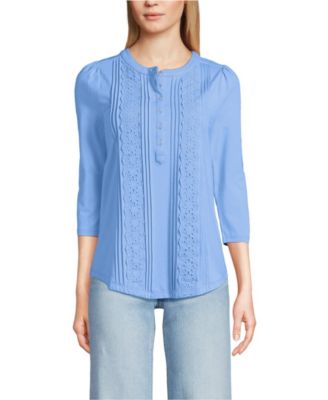 Women's 3/4 Sleeve Lightweight Jersey Embellished Top