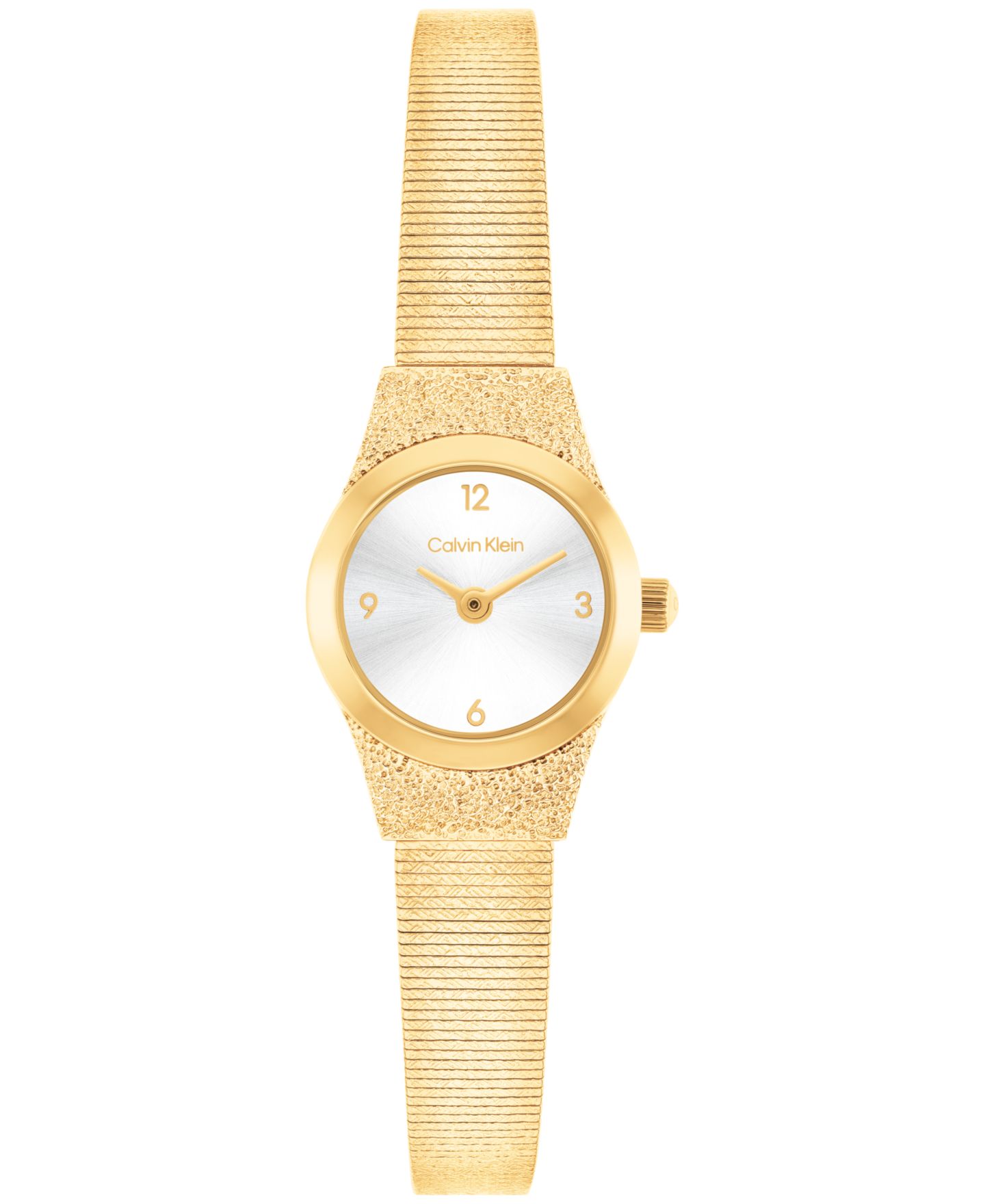 Женские часы Calvin Klein Contemporary Gold Tone Stainless Steel Mesh Bracelet Watch, 18mm — фото 1
