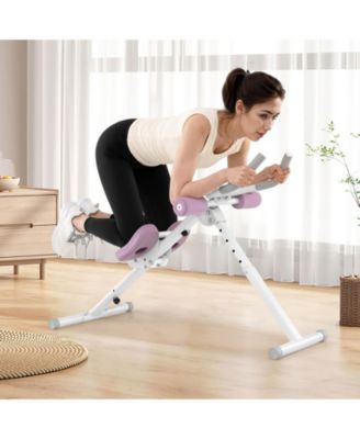 Adjustable Abdominal Trainer with Elbow Support Knee Protection and LCD Monitor